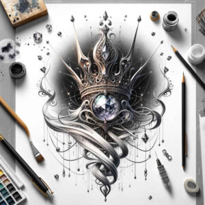 crowns-and-diamonds tattoo design ideas mini ink ornamental symbolising strength