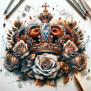 crowns-and-diamonds tattoo design ideas bare ornate for forearm