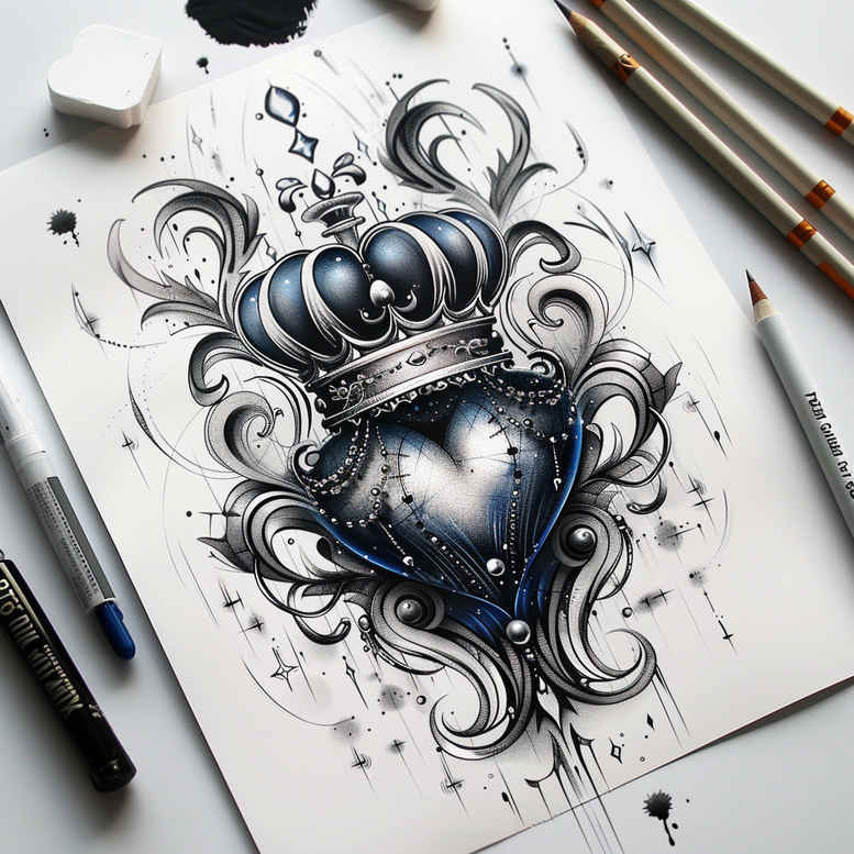 crowns-and-diamonds tattoo design ideas minimal texture ornate perseverance and power