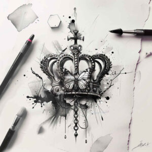 crowns-and-diamonds tattoo design ideas quiet art ornate stands for strength