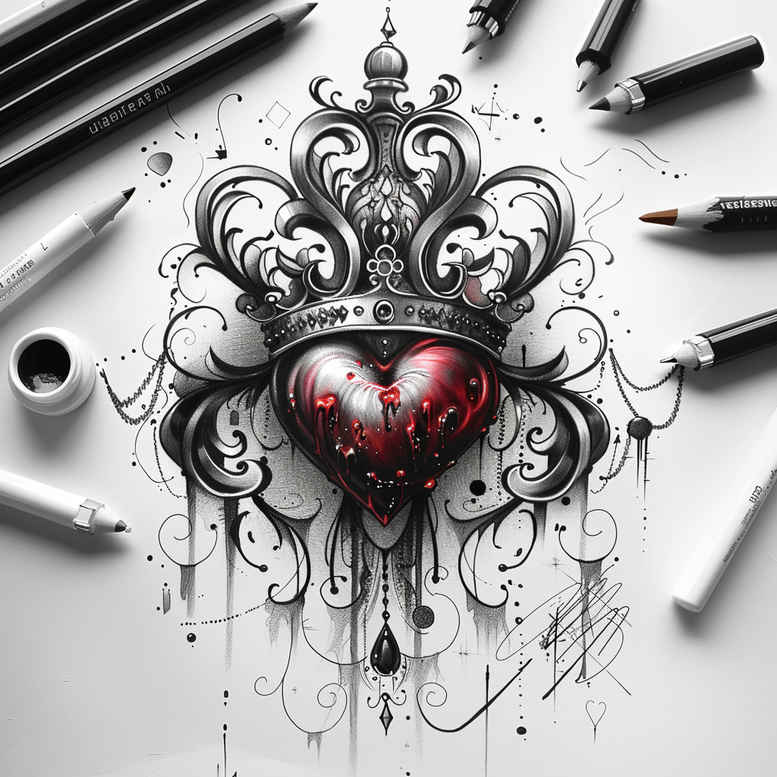crowns-and-diamonds tattoo design ideas uncluttered polished embodying determination