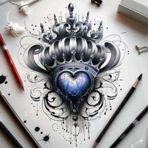 crowns-and-diamonds tattoo design ideas petite polished for lower leg