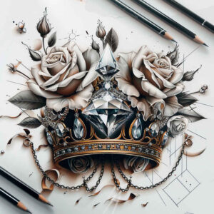 crowns-and-diamonds tattoo design ideas lightweight polished for toe