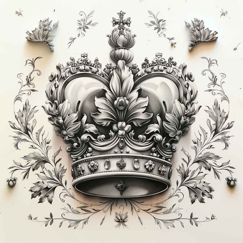 crowns-and-diamonds tattoo design ideas single color polished stands for strength