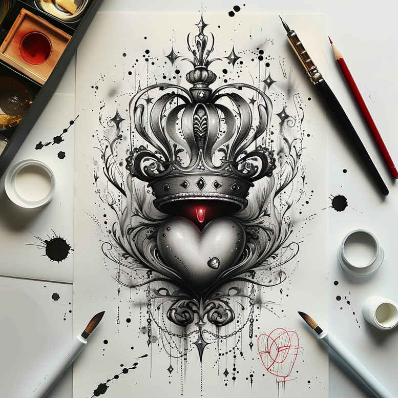 crowns-and-diamonds tattoo design ideas refined ink power symbol for chest
