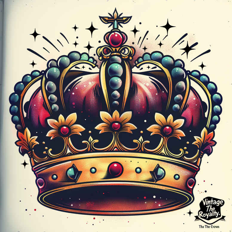 crowns-and-diamonds tattoo design ideas diminutive power symbol for full back