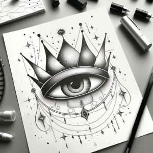 crowns-and-diamonds tattoo design ideas crisp outline power symbol represents resilience