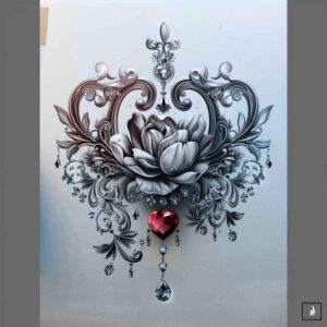 crowns-and-diamonds tattoo design ideas precise precious for knee