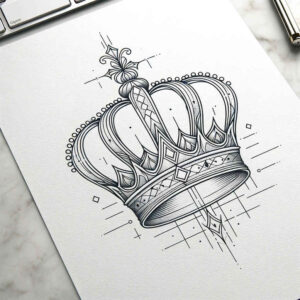 crowns-and-diamonds tattoo design ideas dainty precious for lower chest