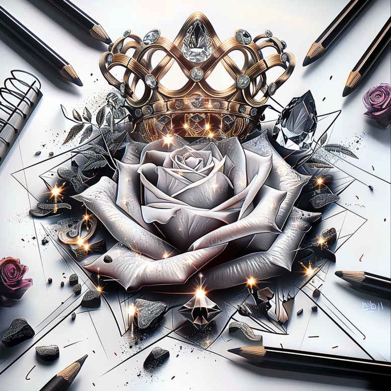 crowns-and-diamonds tattoo design ideas elemental precious stone motifs for arm