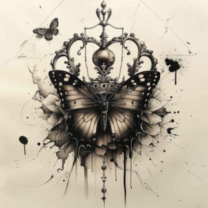 crowns-and-diamonds tattoo design ideas miniature precious stone motifs for lower back