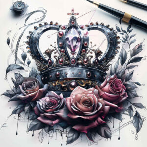 crowns-and-diamonds tattoo design ideas mini ink precious stone motifs meaning resilience