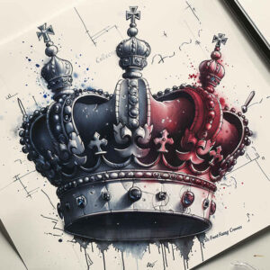 crowns-and-diamonds tattoo design ideas no shading precious symbol of courage