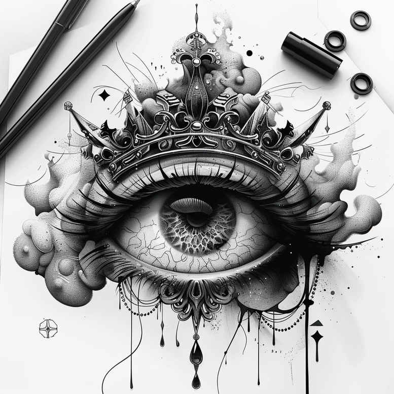 crowns-and-diamonds tattoo design ideas pure outline regal for abdomen