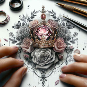 crowns-and-diamonds tattoo design ideas pristine regal for abdomen