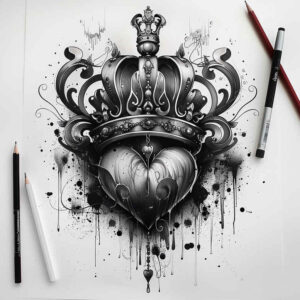 crowns-and-diamonds tattoo design ideas airy touch regal for biceps