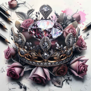 crowns-and-diamonds tattoo design ideas uncluttered regal for hip