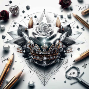 crowns-and-diamonds tattoo design ideas compact regal for shoulder blade
