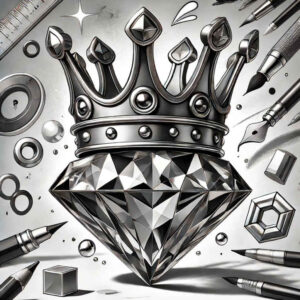 crowns-and-diamonds tattoo design ideas no excess regal for stomach