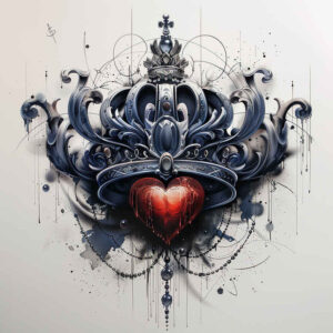 crowns-and-diamonds tattoo design ideas micro line royal emblem stands for strength