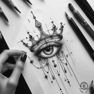 crowns-and-diamonds tattoo design ideas subtle motif royal for upper shoulder