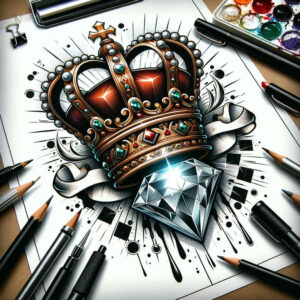 crowns-and-diamonds tattoo design ideas plain royal insignia for palm