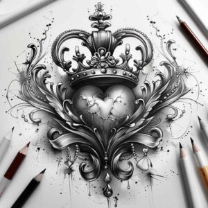 crowns-and-diamonds tattoo design ideas refined royal insignia symbolising determination