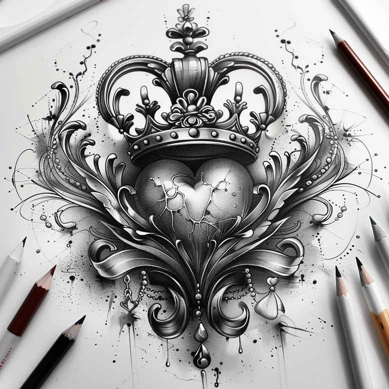 crowns-and-diamonds tattoo design ideas refined royal insignia symbolising determination