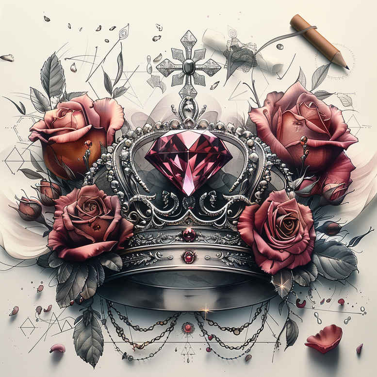 crowns-and-diamonds tattoo design ideas simple icon royal resilience and power