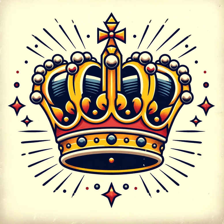 crowns-and-diamonds tattoo design ideas no excess sharp edges for heel