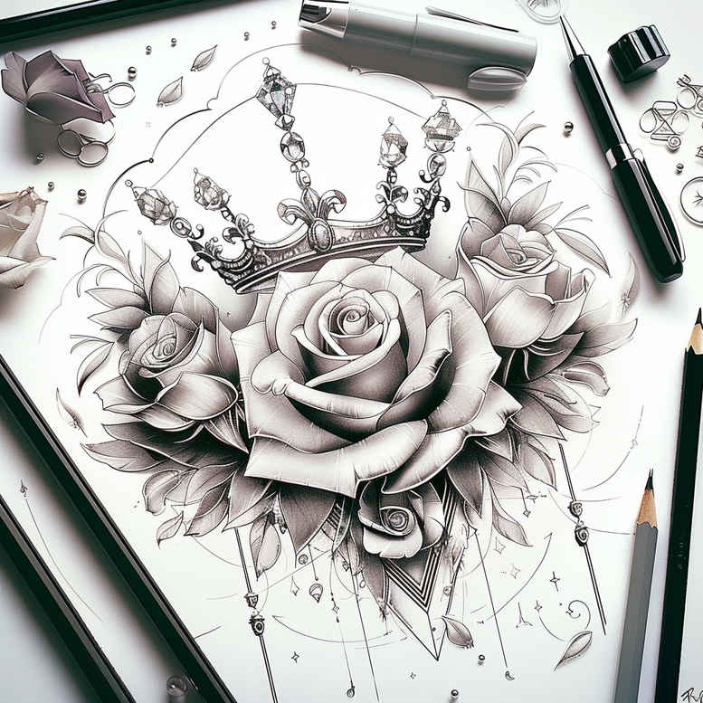 crowns-and-diamonds tattoo design ideas pure shape sharp edges for spine