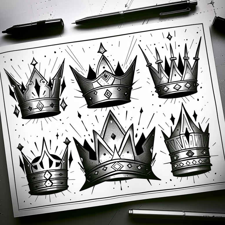 crowns-and-diamonds tattoo design ideas subtle sharp edges for wrist side
