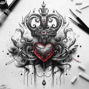 crowns-and-diamonds tattoo design ideas pristine sharp edges meaning resilience