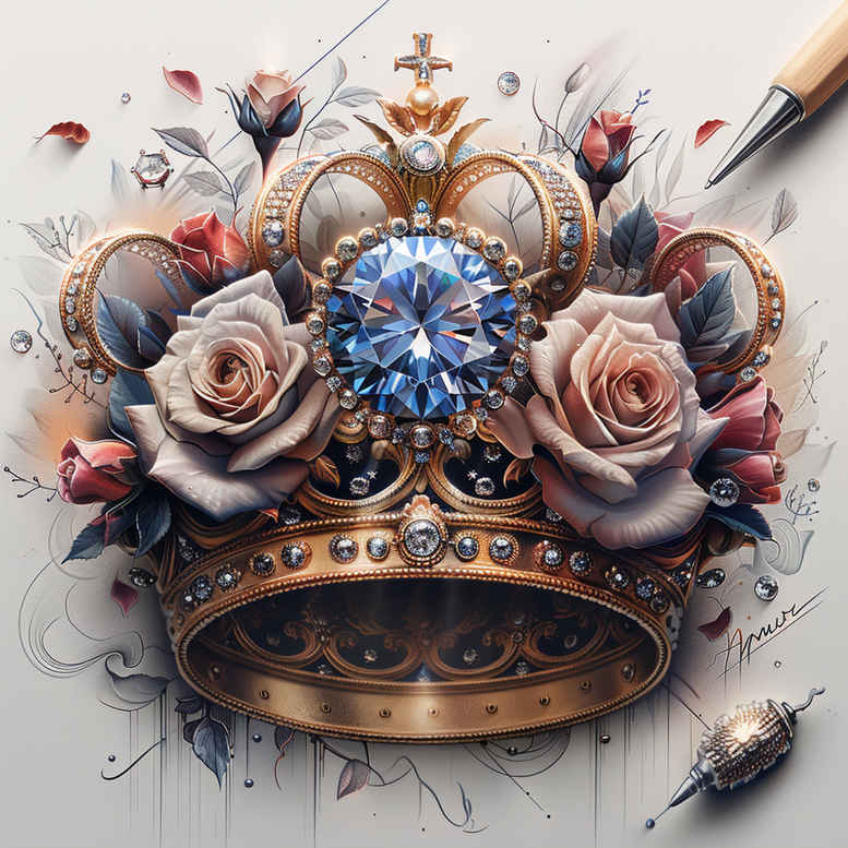 crowns-and-diamonds tattoo design ideas diminutive sparkling for collarbone