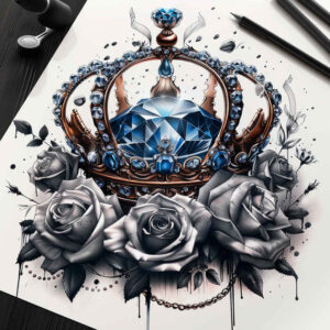 crowns-and-diamonds tattoo design ideas unadorned sparkling for temple
