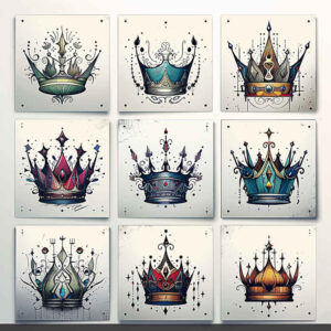 crowns-and-diamonds tattoo design ideas discreet mark sparkling for upper shoulder