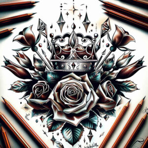 crowns-and-diamonds tattoo design ideas understated symbolic meaning for ankle