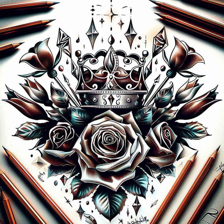crowns-and-diamonds tattoo design ideas understated symbolic meaning for ankle