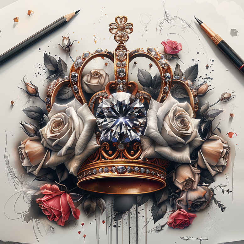 crowns-and-diamonds tattoo design ideas fine dot symbolic meaning for foot