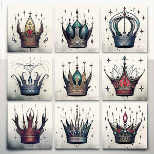 crowns-and-diamonds tattoo design ideas basic symbolic power for ankle