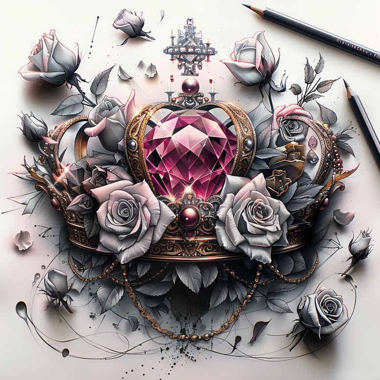 crowns-and-diamonds tattoo design ideas concise symbolic power for lower arm