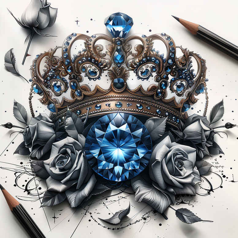 crowns-and-diamonds tattoo design ideas simple dot symbolic power symbol of perseverance