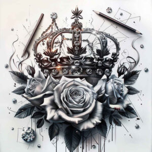crowns-and-diamonds tattoo design ideas modest symbolic power symbolising strength