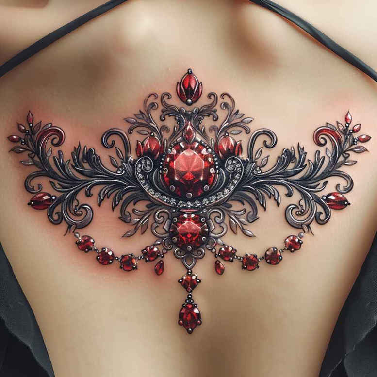 crowns-and-diamonds tattoo design ideas symbolic symmetrical for shoulder