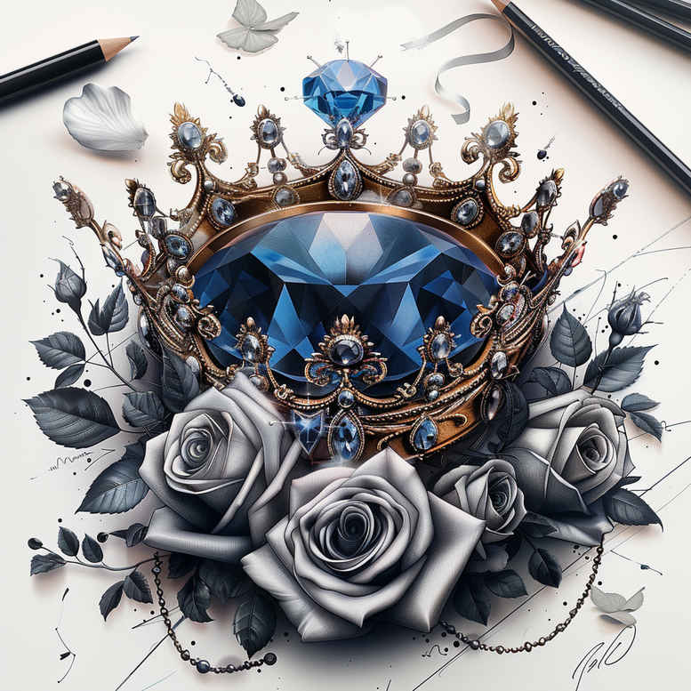 crowns-and-diamonds tattoo design ideas symbol mark symmetrical meaning courage