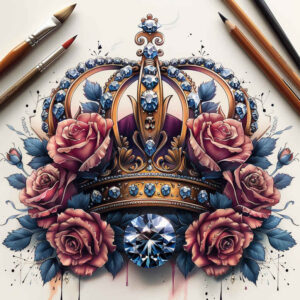 crowns-and-diamonds tattoo design ideas basic symmetrical stands for perseverance