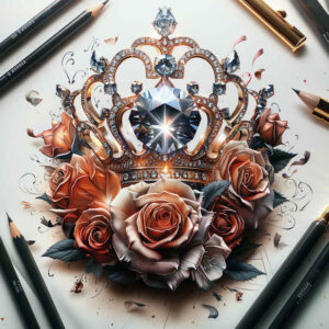 crowns-and-diamonds tattoo design ideas micro symbol vintage style stands for endurance
