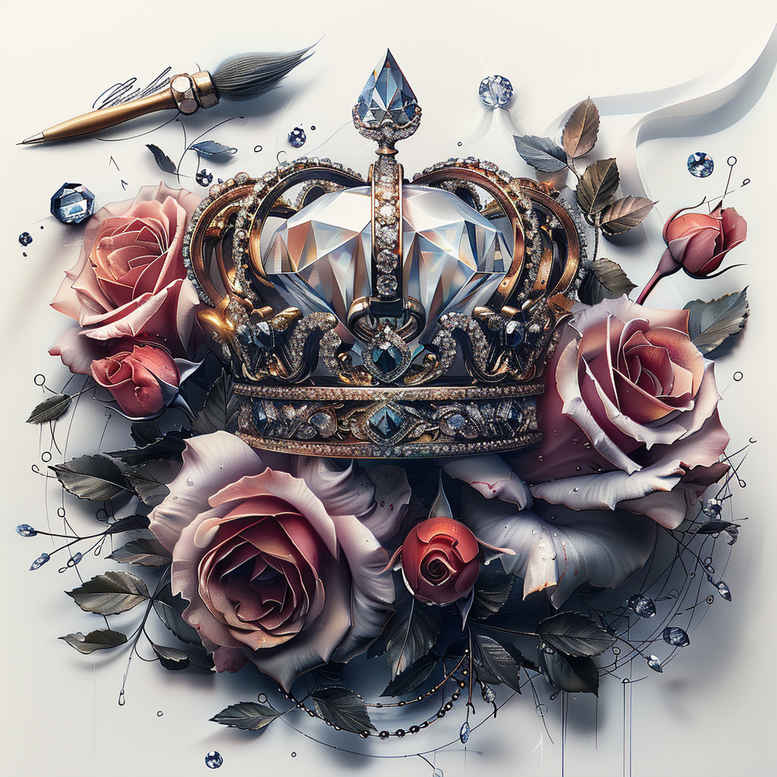 crowns-and-diamonds tattoo design ideas quiet wealth for shoulder blade
