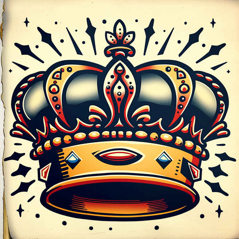 crowns-and-diamonds tattoo design ideas few strokes wealth for upper arm