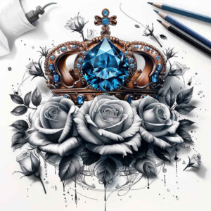 crowns-and-diamonds tattoo design ideas tiny tattoo wealth for wrist